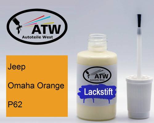 Jeep, Omaha Orange, P62: 20ml Lackstift, von ATW Autoteile West.